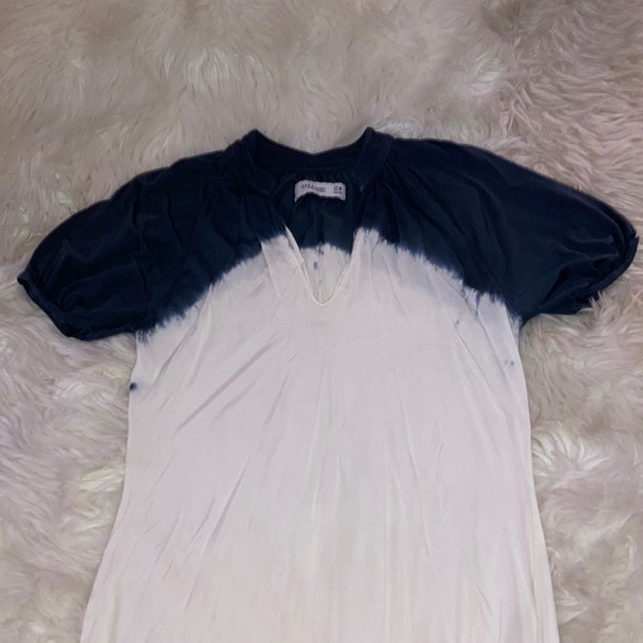 ZARA Blue White Ombre Dress Tunic Top Dress with Balloon Sleeves M - Picture 15 of 15
